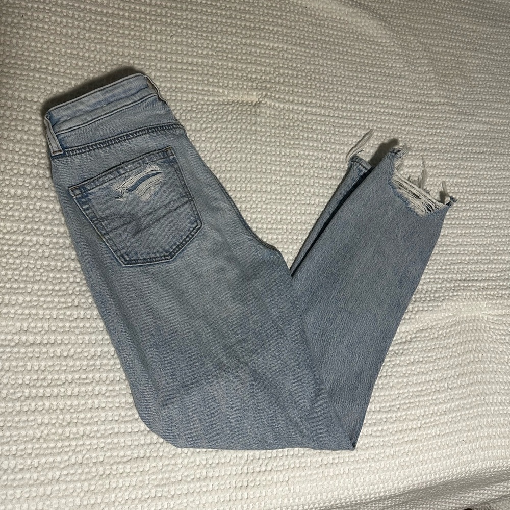 American Eagle Outfitters Light Blue Ripped Skinny Jeans